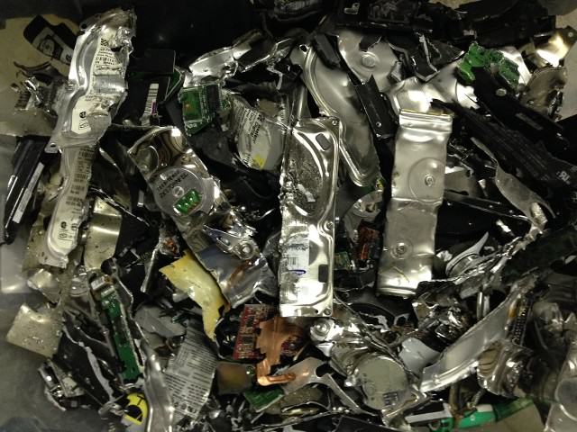 Destroyed Hard Drives from Absolute Data Shredding located in Oklahoma